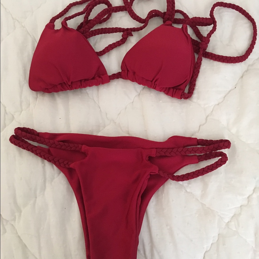 Red Brazilian style bikini