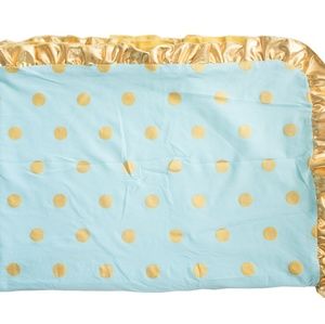 NEW Boutique Mint and Gold Polkadot Baby Blanket
