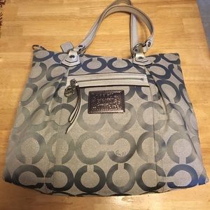Silver Coach poppy handbag