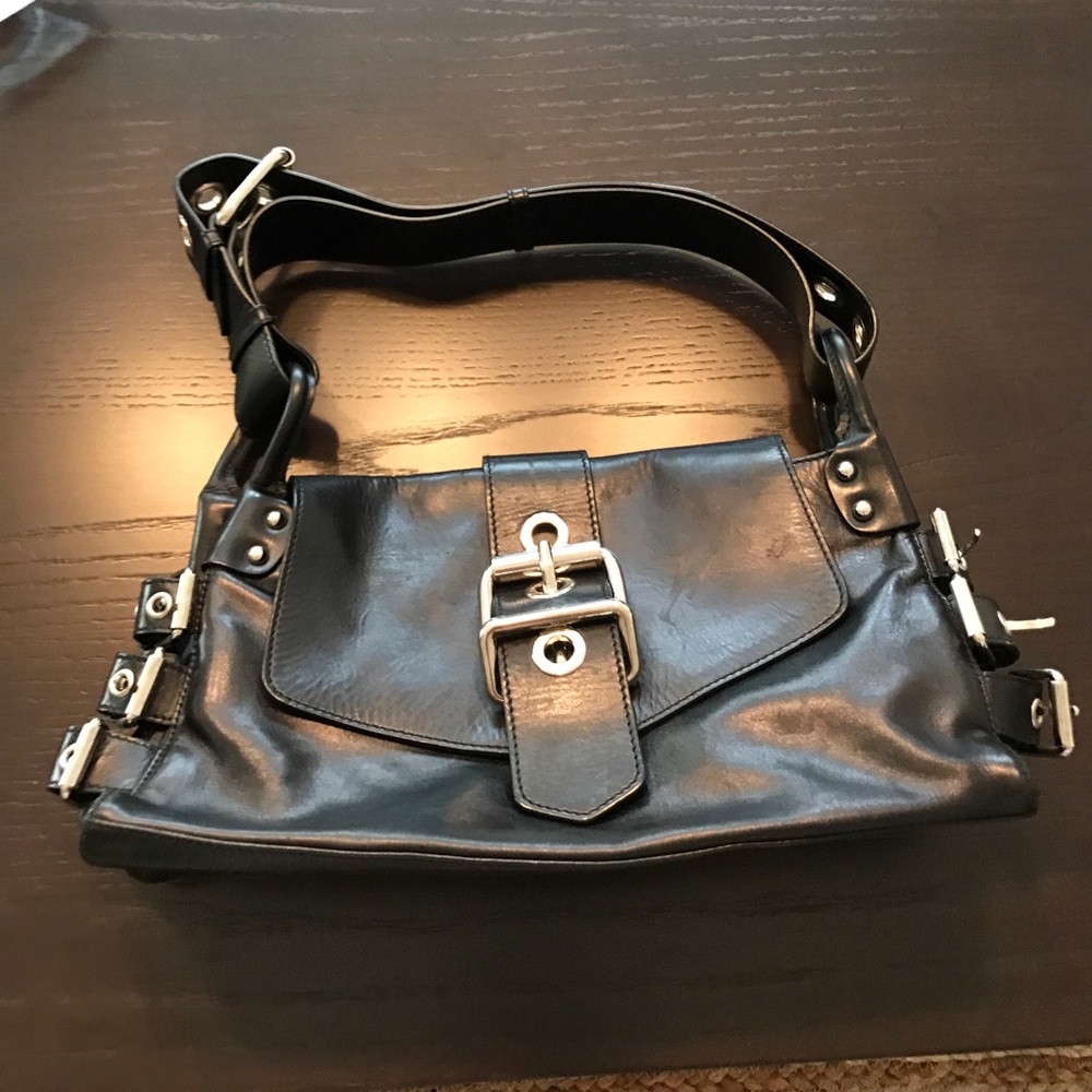 Dolce and gabana black leather satchel bag.