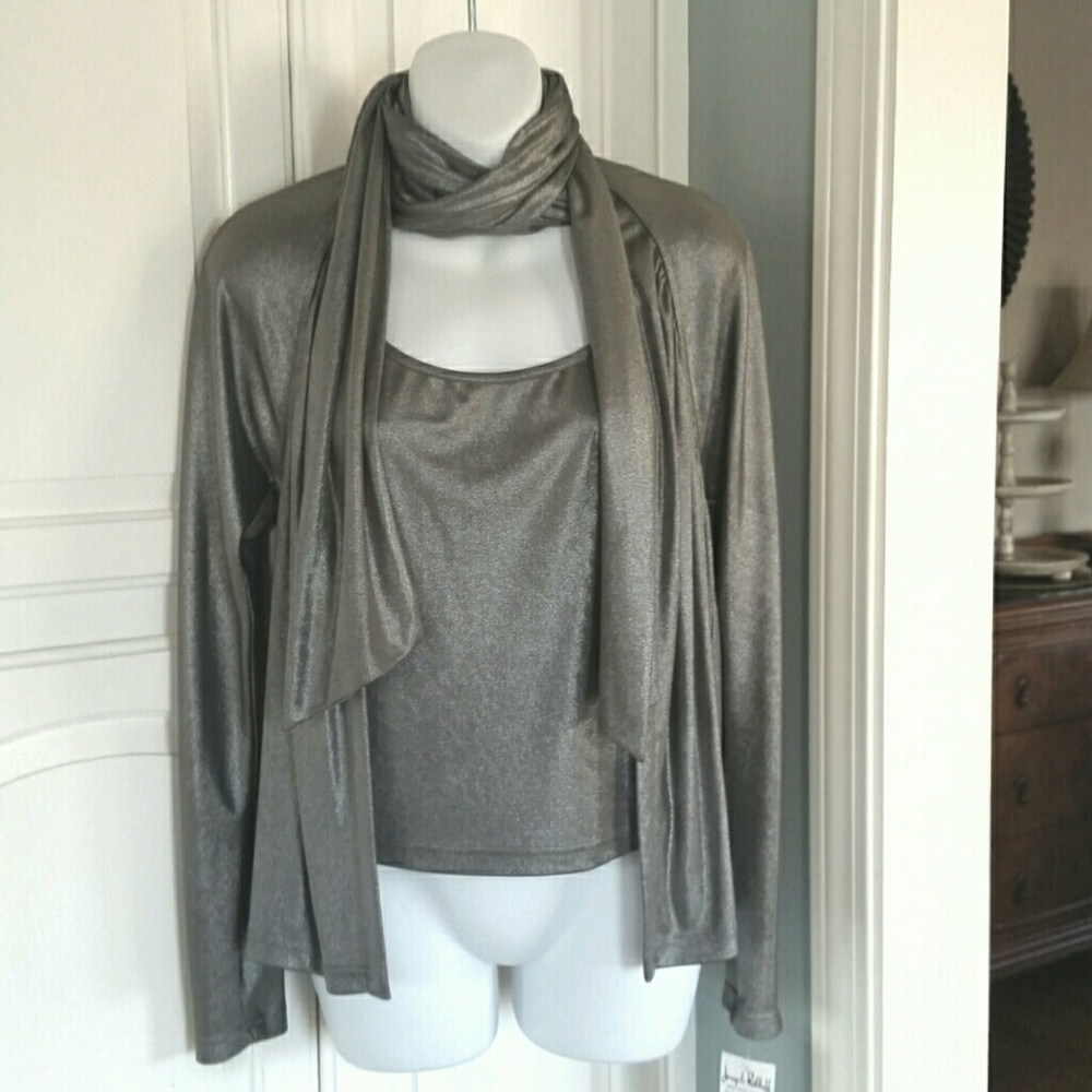 NWT 2pc set  Pewter Joseph Ribkoff Jacket & tank
