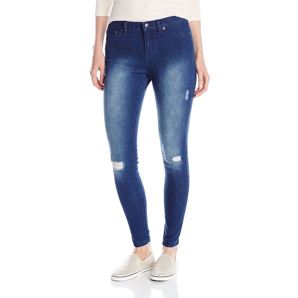 HUE Ripped Denim Leggings - 16119