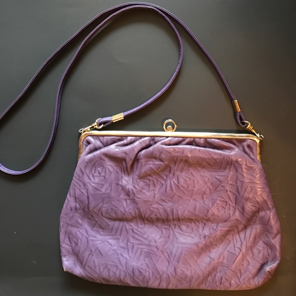 Purple Italian Leather Vintage Bag