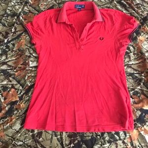 Fred perry polo in red/black