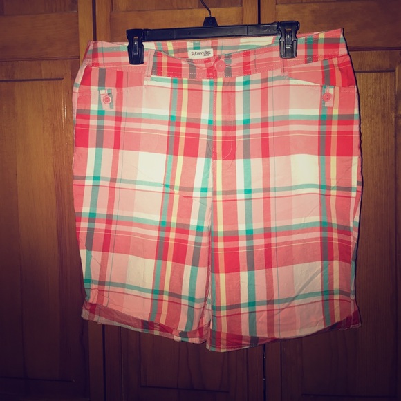 St. John's Bay Pants - St. John's Bay Checked Short