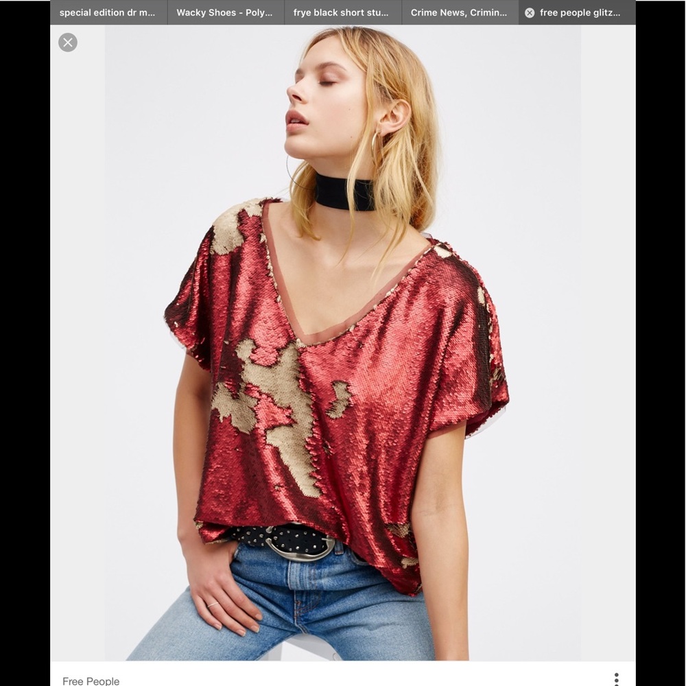 NWT free people glitz it up tee.