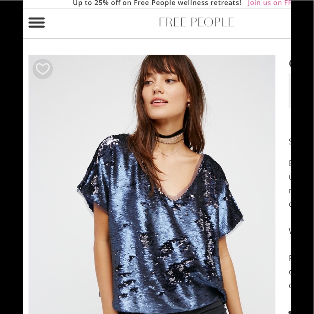 NWT free people glitz it up tee.