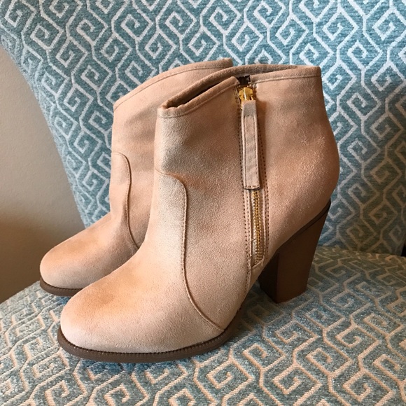 BRAND NEW nude suede booties - Picture 2 of 5