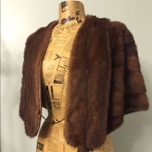 MINK REAL FUR shawl style bolero COACHELLA STYLE