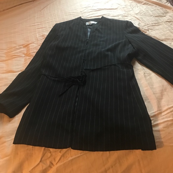 Sexy Black Pinstripe 3 Piece Suit - Picture 3 of 5