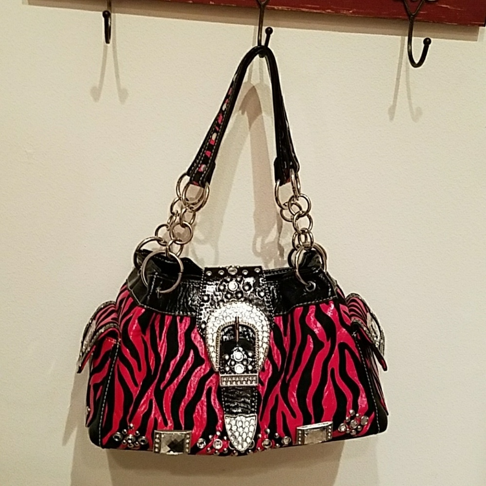 Zebra print purse western style