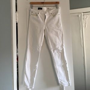 JCrew, white toothpick jeans