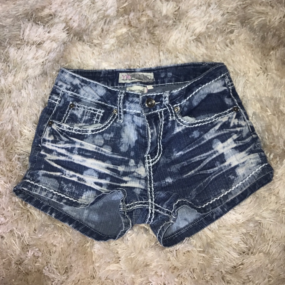 Acid wash girls jean shorts. Dark Acid Wash OBO