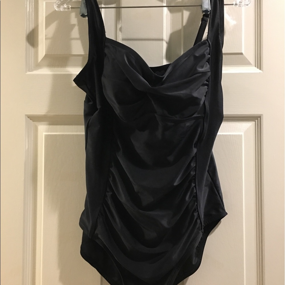 Black one piece swim suit