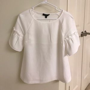 Banana Republic white flutter sleeve top