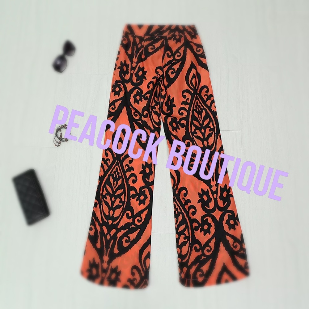 PAISLEY DESIGN BOHO TRIBAL PLAZZO PANTS