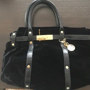 Lanvin black velvet purse