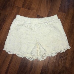 White floral lace cute dress shorts. OBO