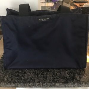 Navy, satin tote