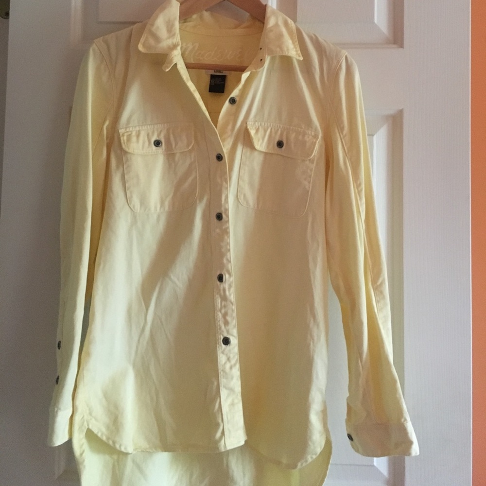 Madewell yellow chambray shirt