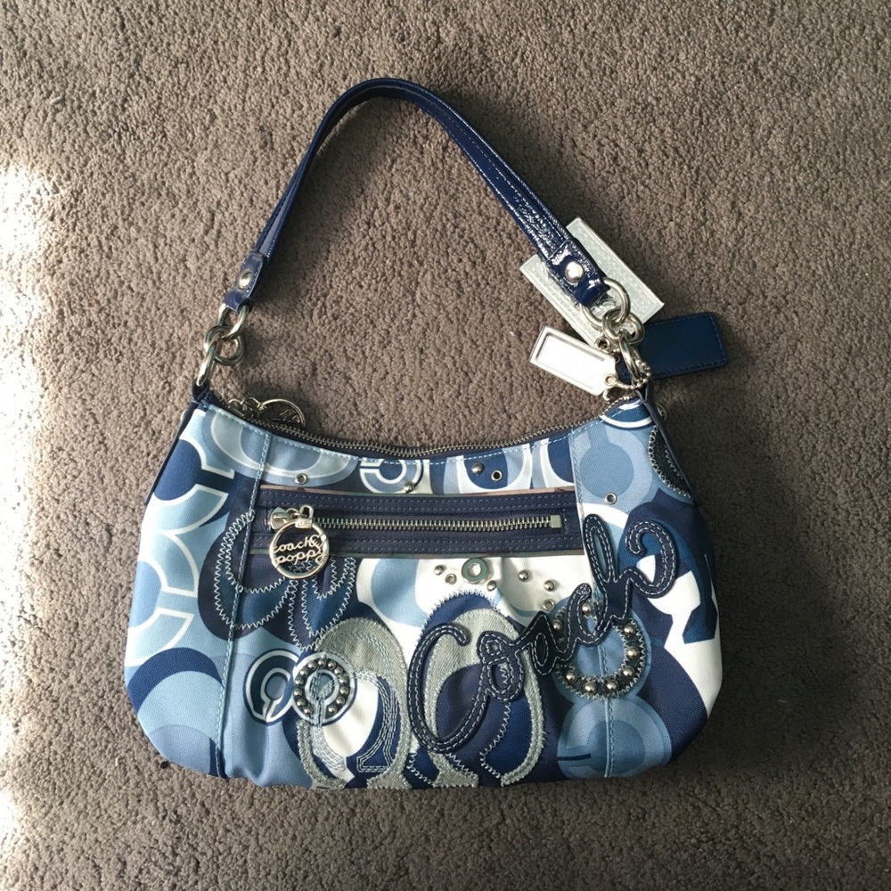 Blue and White coach bag