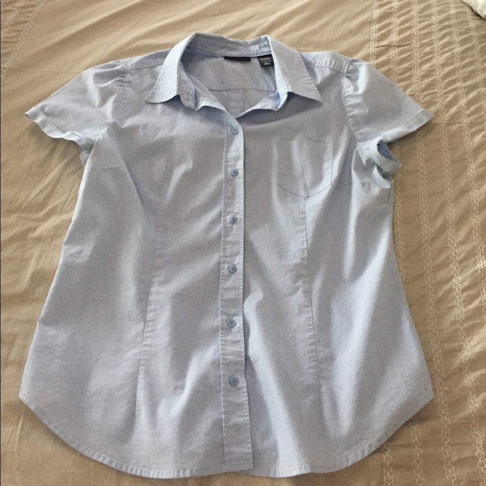 Blue button down blouse. Size XL