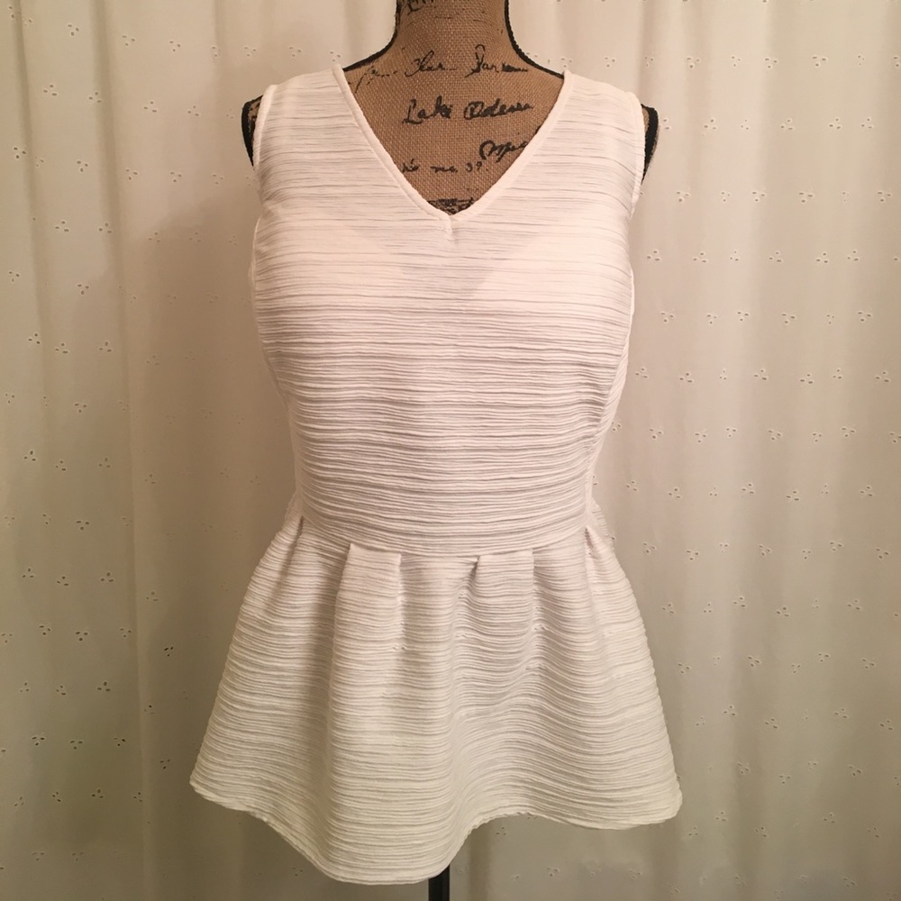 White Peplum Top