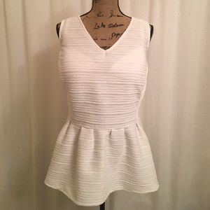 White Peplum Top