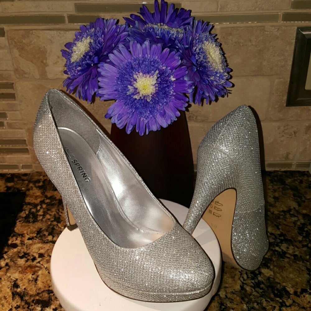 Silver Sparkle Formal Heels