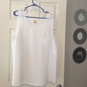 White sleeveless blouse