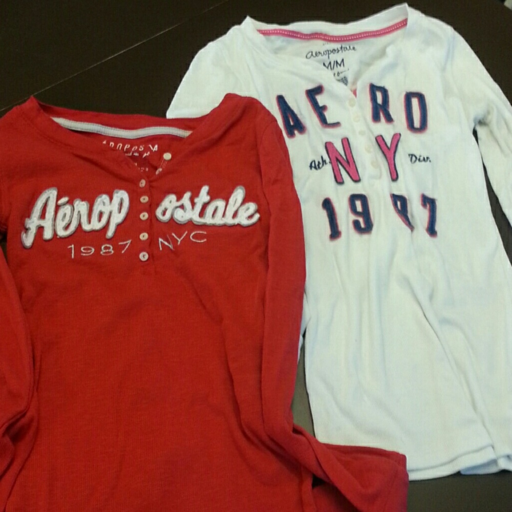 Combo!!! Red and white aeropostal shirts!!!