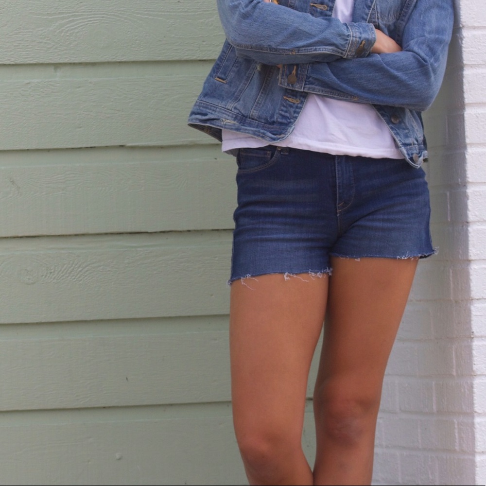 Cut-off jean shorts
