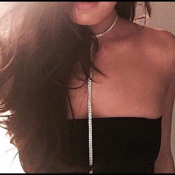 ONE LEFT Lydia Double Layer Choker Diamond Drip - Picture 4 of 8