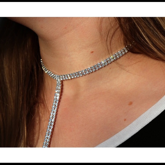 ONE LEFT Lydia Double Layer Choker Diamond Drip - Picture 8 of 8