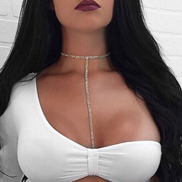ONE LEFT Lydia Double Layer Choker Diamond Drip - Picture 3 of 8
