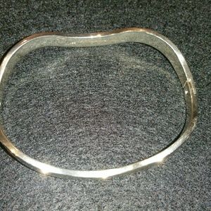 Vintage Sterling Silver Wavy, Hinged Bracelet .925