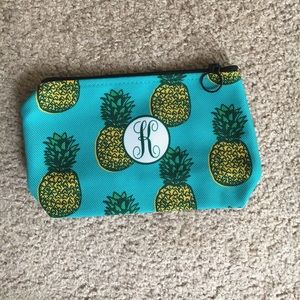 Pineapple print makeup pouch