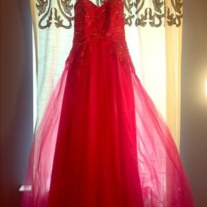 Hot pink prom dress