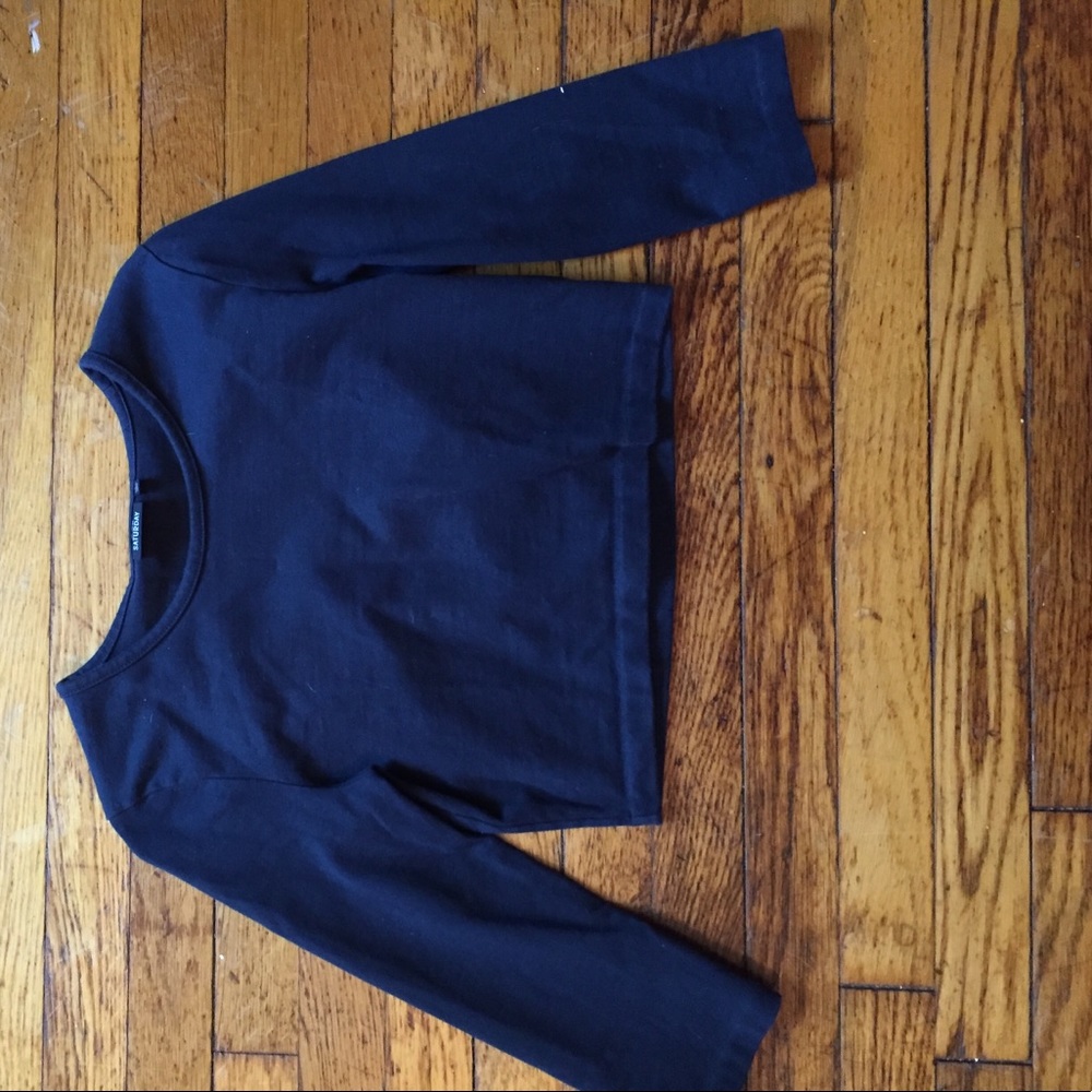 Kate Spade Saturday. long sleeved navy crop top