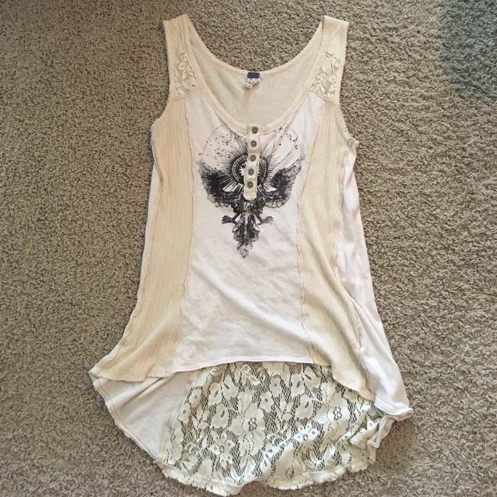 Free People We the Free tank with lace details