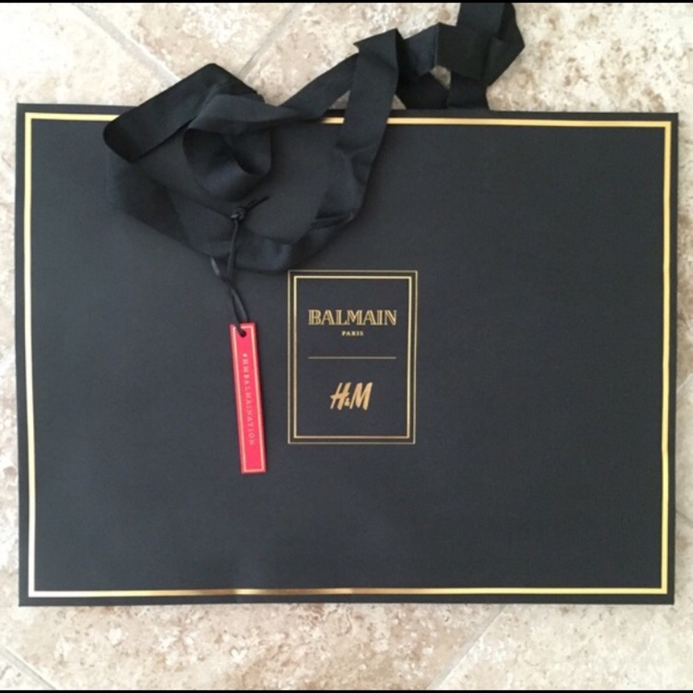 Balmain X H&M shopping bag
