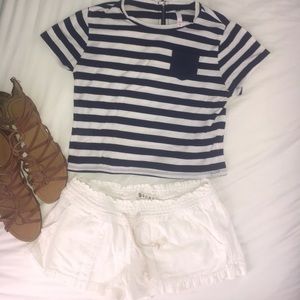 Roxy white linen shorts // worn