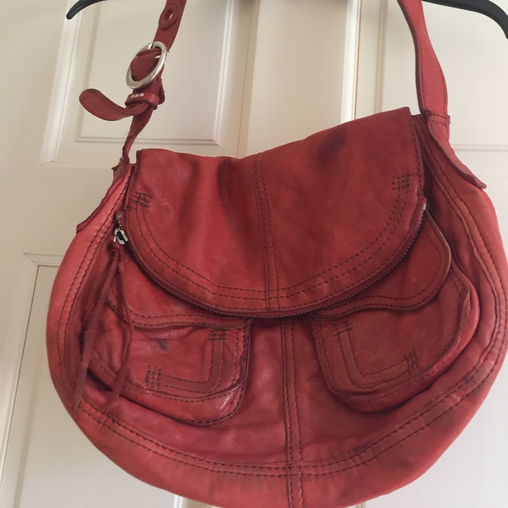 Lucky brand red leather handbag