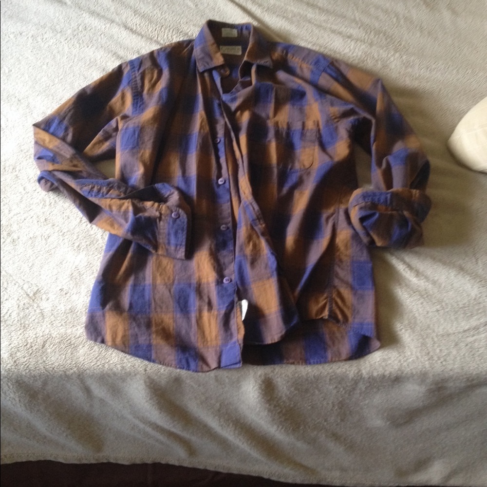 100% cotton vintage plaid button-up shirt - Picture 3 of 4