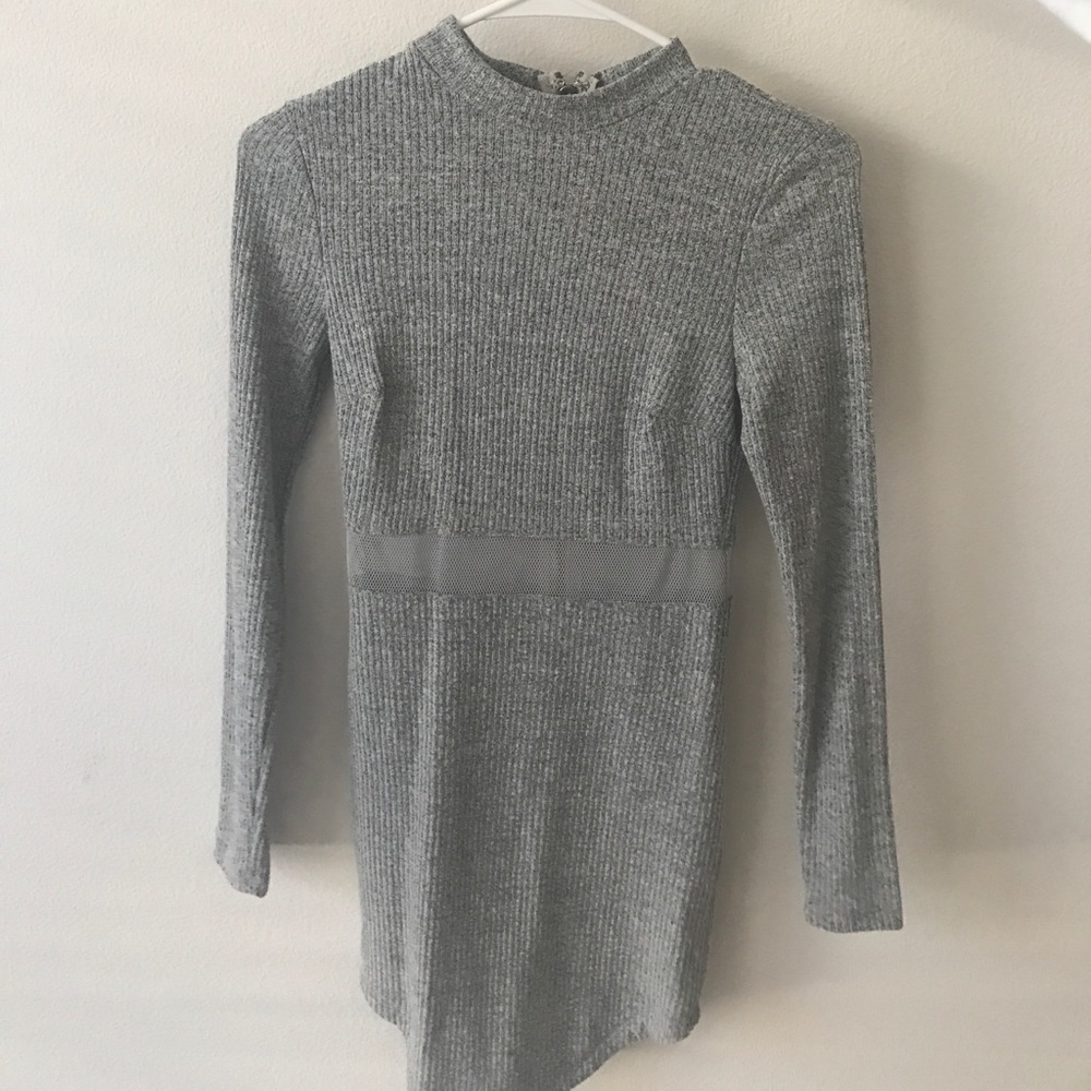 LFStores Long Sleeve BodyCon Dress with Mesh