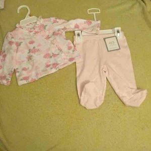 Floral button down with footie bottom