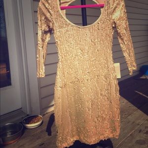 Arden B. gold sequin dress