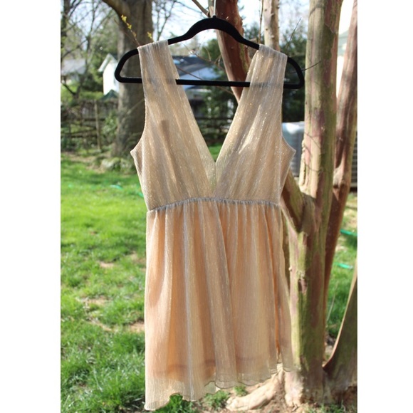 Tobi Luxe Primettes Skater Dress in Gold - Picture 8 of 8