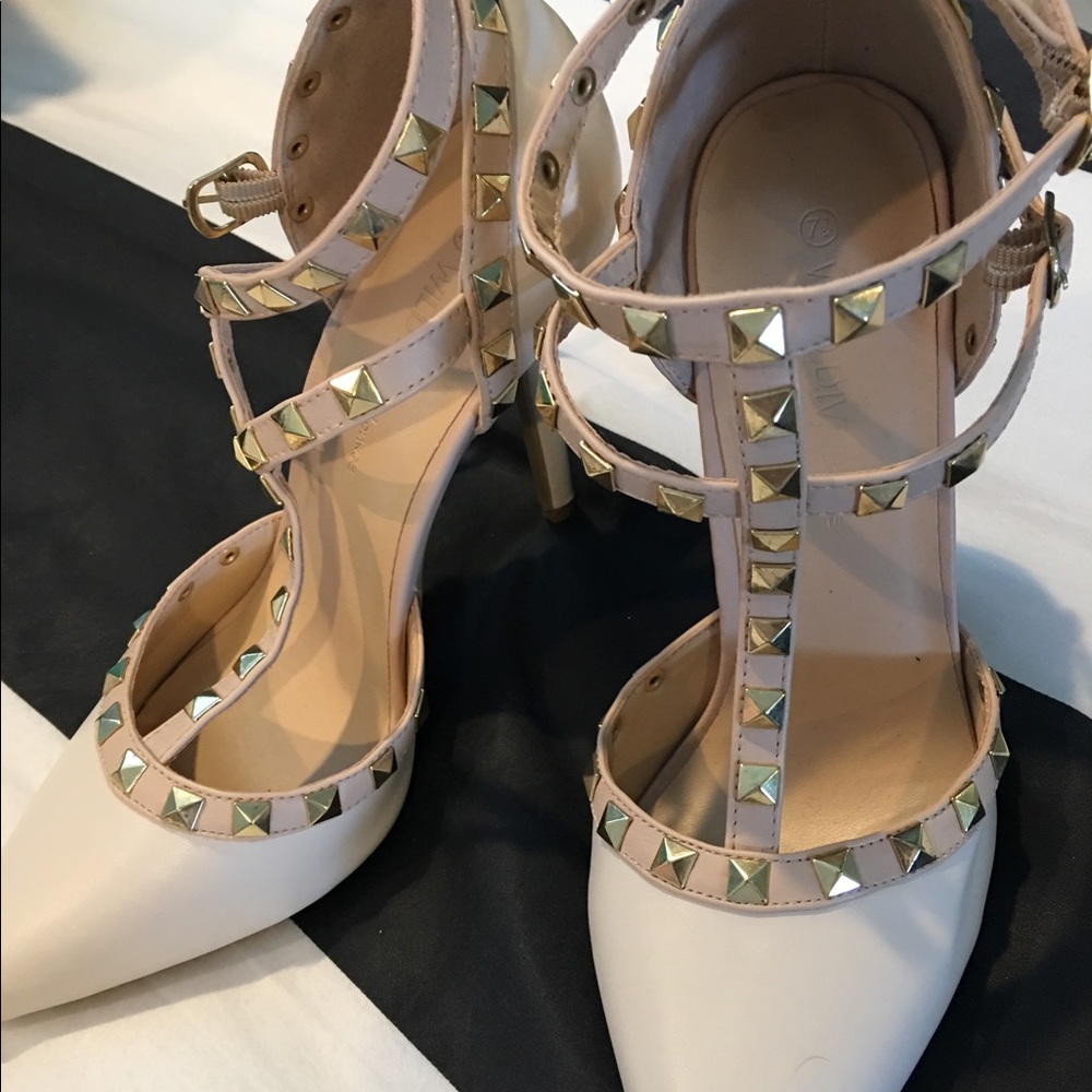 Studded T-Strap Pumps