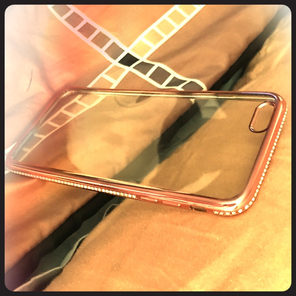 Pink bumper w/ rhinestone case for iPhone 6s Plus